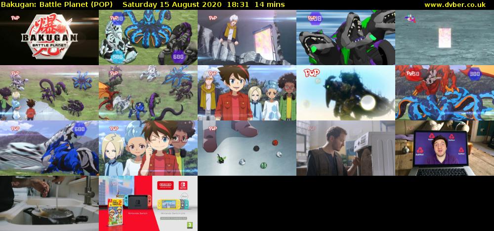 Bakugan: Battle Planet (POP) Saturday 15 August 2020 18:31 - 18:45
