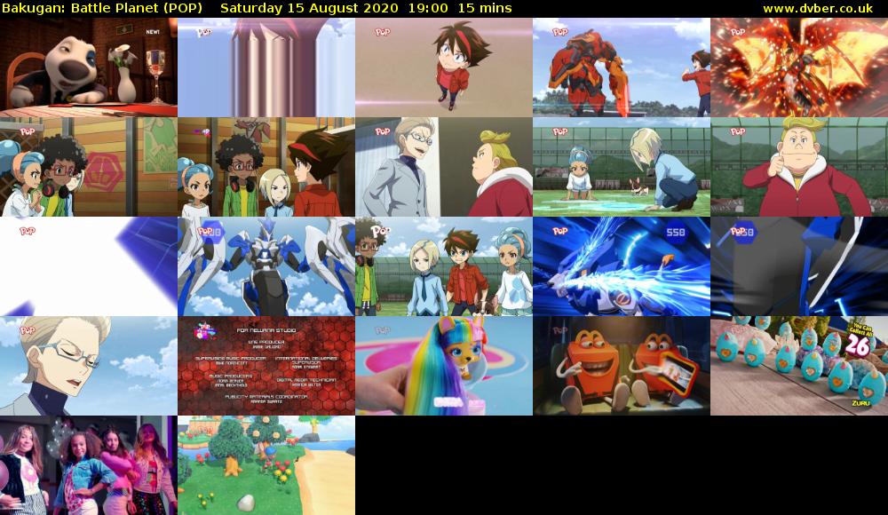Bakugan: Battle Planet (POP) Saturday 15 August 2020 19:00 - 19:15