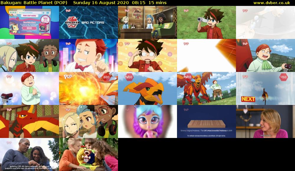 Bakugan: Battle Planet (POP) Sunday 16 August 2020 08:15 - 08:30