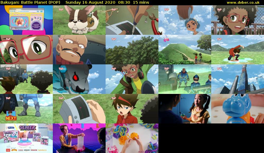 Bakugan: Battle Planet (POP) Sunday 16 August 2020 08:30 - 08:45