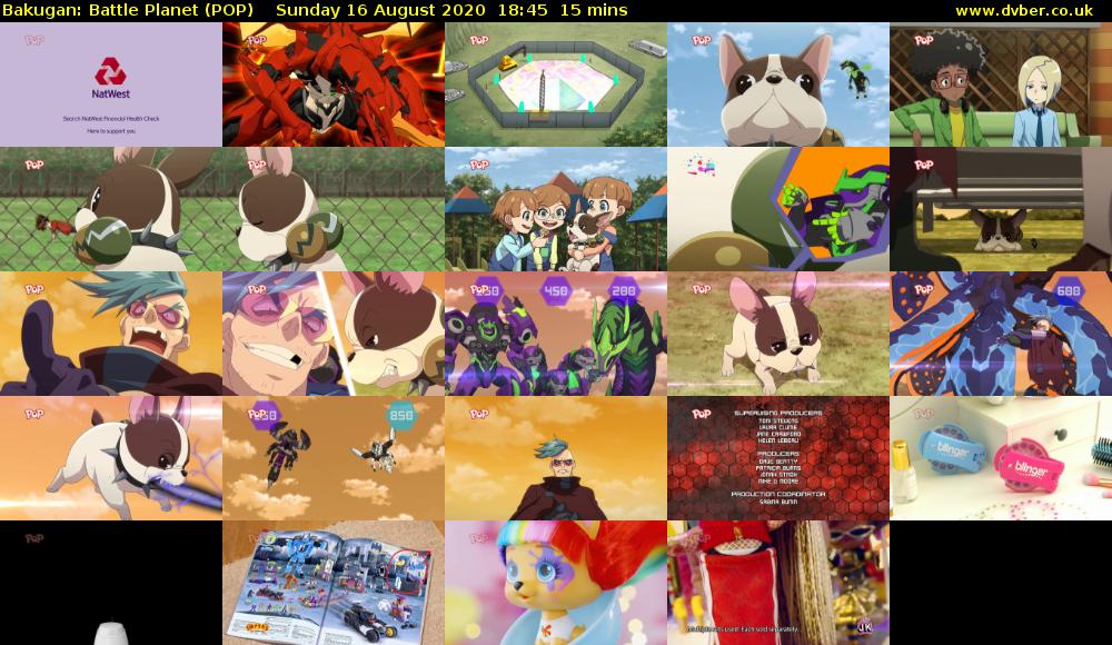 Bakugan: Battle Planet (POP) Sunday 16 August 2020 18:45 - 19:00