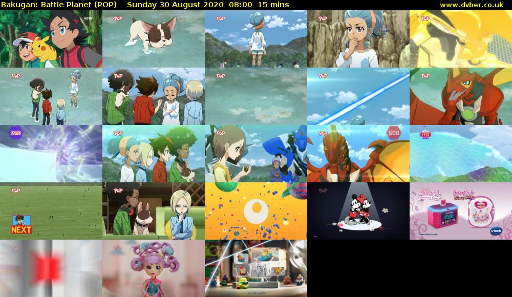Bakugan: Battle Planet (POP) Sunday 30 August 2020 08:00 - 08:15