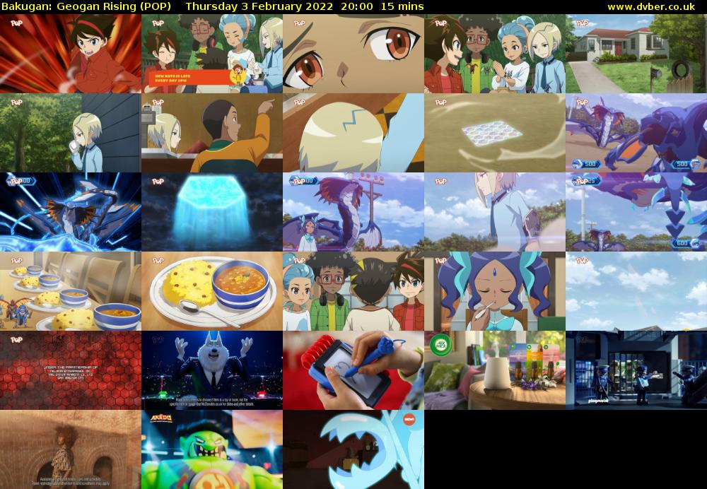 Bakugan: Geogan Rising (POP) Thursday 3 February 2022 20:00 - 20:15