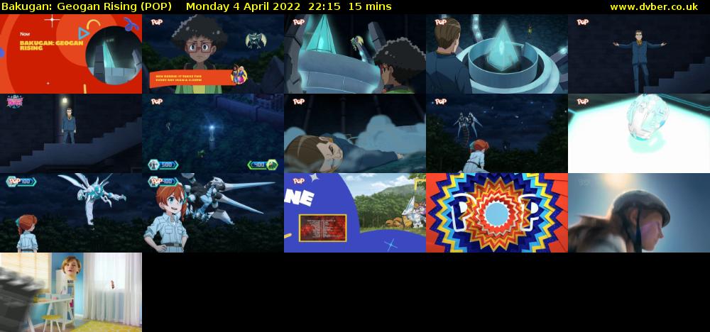 Bakugan: Geogan Rising (POP) Monday 4 April 2022 22:15 - 22:30