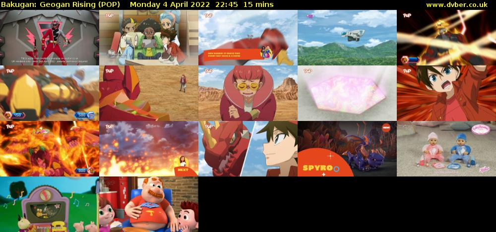 Bakugan: Geogan Rising (POP) Monday 4 April 2022 22:45 - 23:00