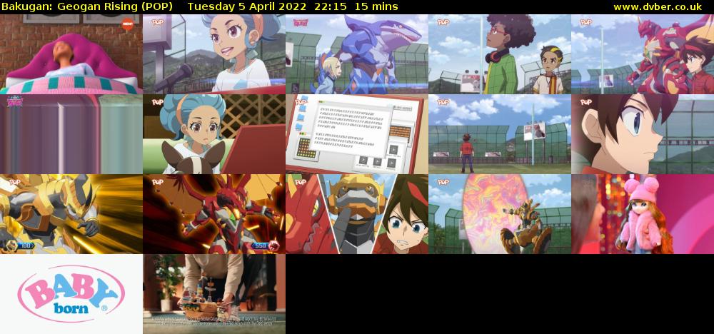 Bakugan: Geogan Rising (POP) Tuesday 5 April 2022 22:15 - 22:30
