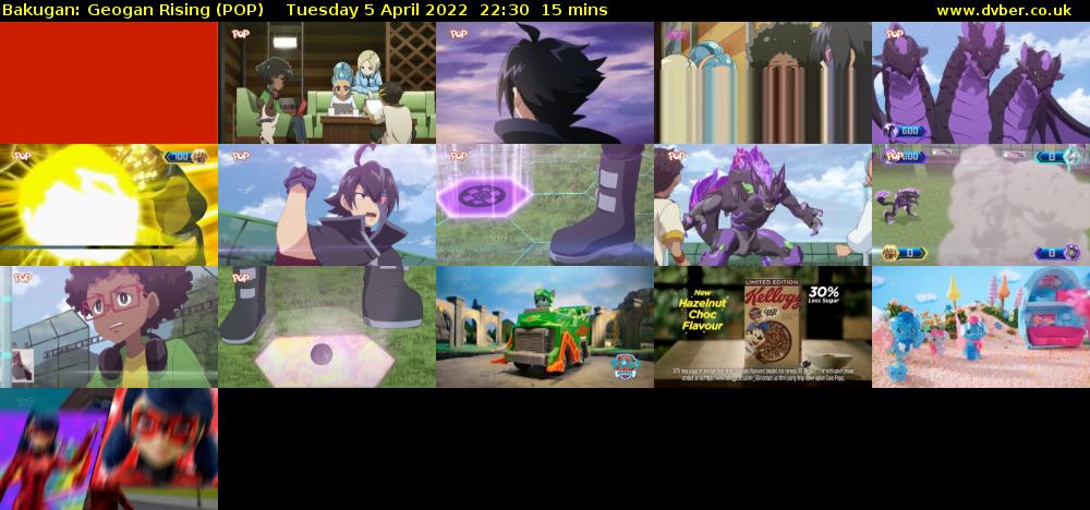 Bakugan: Geogan Rising (POP) Tuesday 5 April 2022 22:30 - 22:45