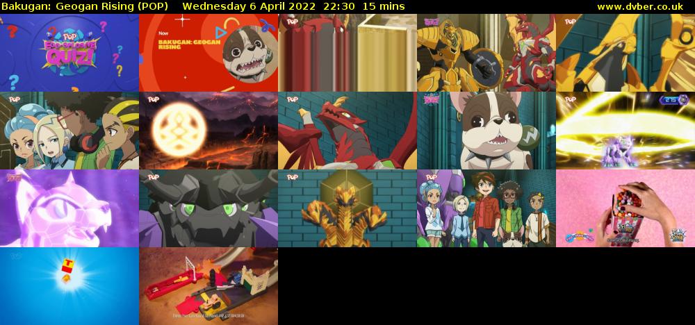 Bakugan: Geogan Rising (POP) Wednesday 6 April 2022 22:30 - 22:45