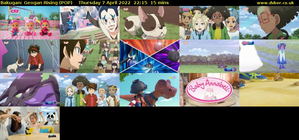 Bakugan: Geogan Rising (POP) Thursday 7 April 2022 22:15 - 22:30