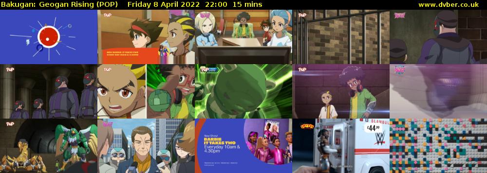 Bakugan: Geogan Rising (POP) Friday 8 April 2022 22:00 - 22:15