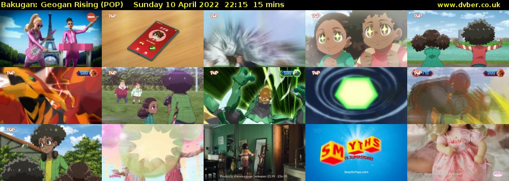 Bakugan: Geogan Rising (POP) Sunday 10 April 2022 22:15 - 22:30