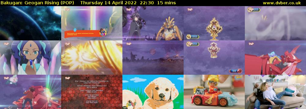 Bakugan: Geogan Rising (POP) Thursday 14 April 2022 22:30 - 22:45