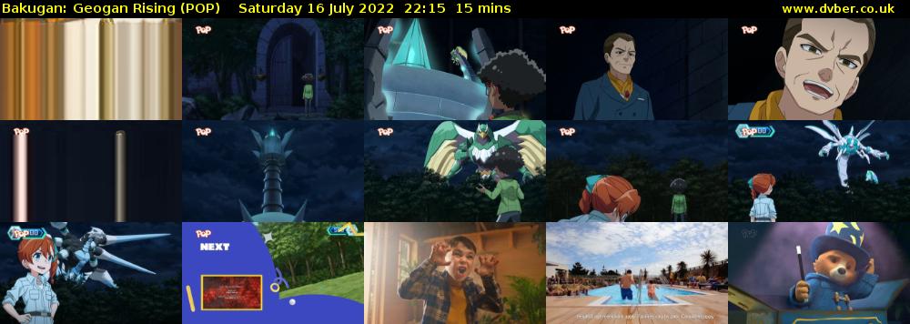 Bakugan: Geogan Rising (POP) Saturday 16 July 2022 22:15 - 22:30