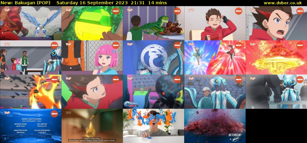 Bakugan (POP) Saturday 16 September 2023 21:31 - 21:45
