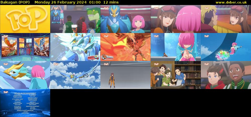 Bakugan (POP) Monday 26 February 2024 01:00 - 01:12