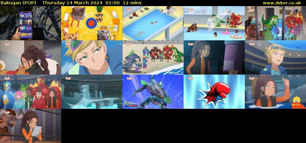 Bakugan (POP) Thursday 14 March 2024 01:00 - 01:12