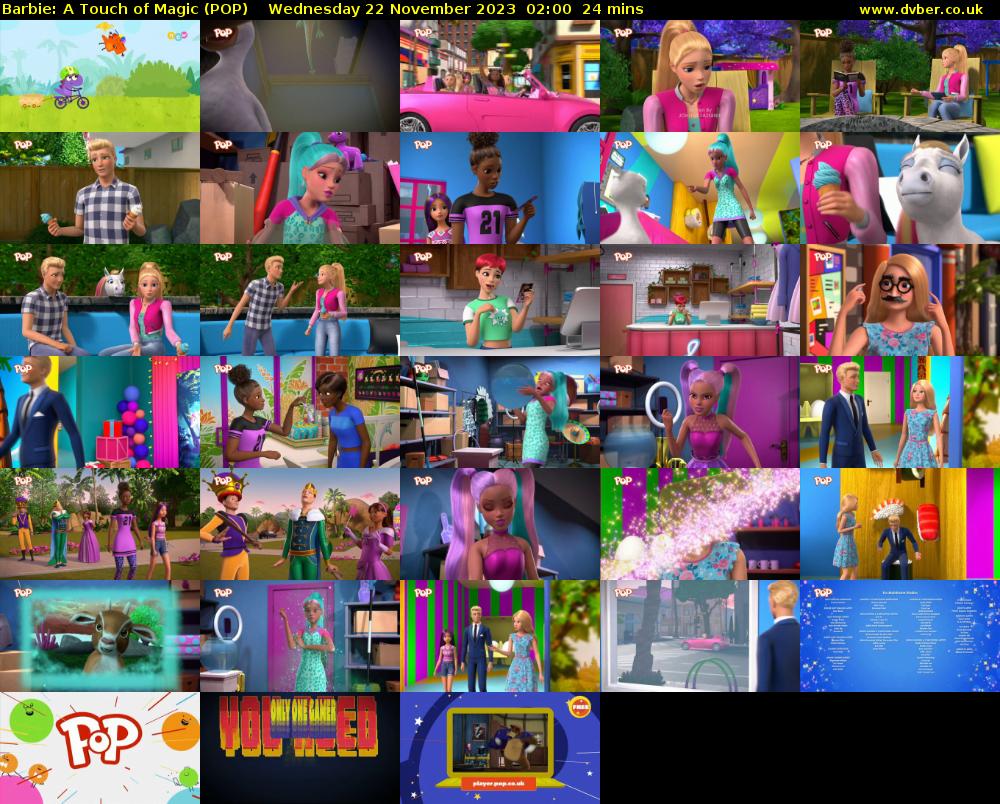 Barbie: A Touch of Magic (POP) Wednesday 22 November 2023 02:00 - 02:24
