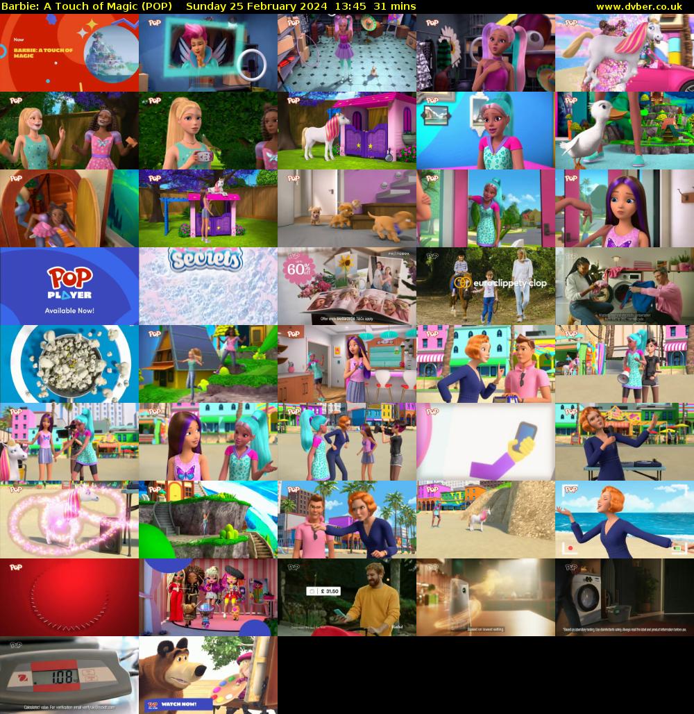 Barbie: A Touch of Magic (POP) Sunday 25 February 2024 13:45 - 14:16