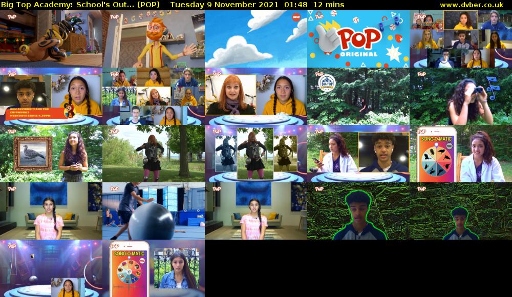 Big Top Academy: School's Out... (POP) Tuesday 9 November 2021 01:48 - 02:00