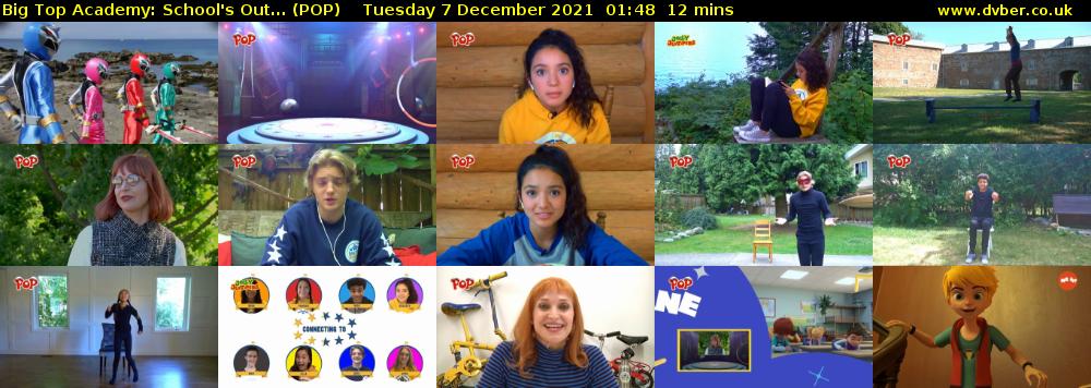 Big Top Academy: School's Out... (POP) Tuesday 7 December 2021 01:48 - 02:00