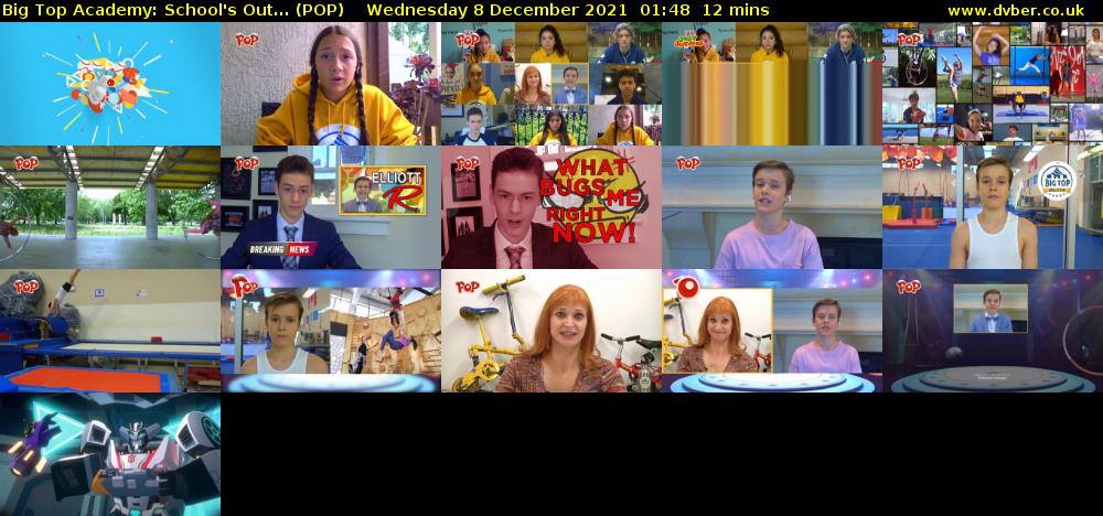 Big Top Academy: School's Out... (POP) Wednesday 8 December 2021 01:48 - 02:00