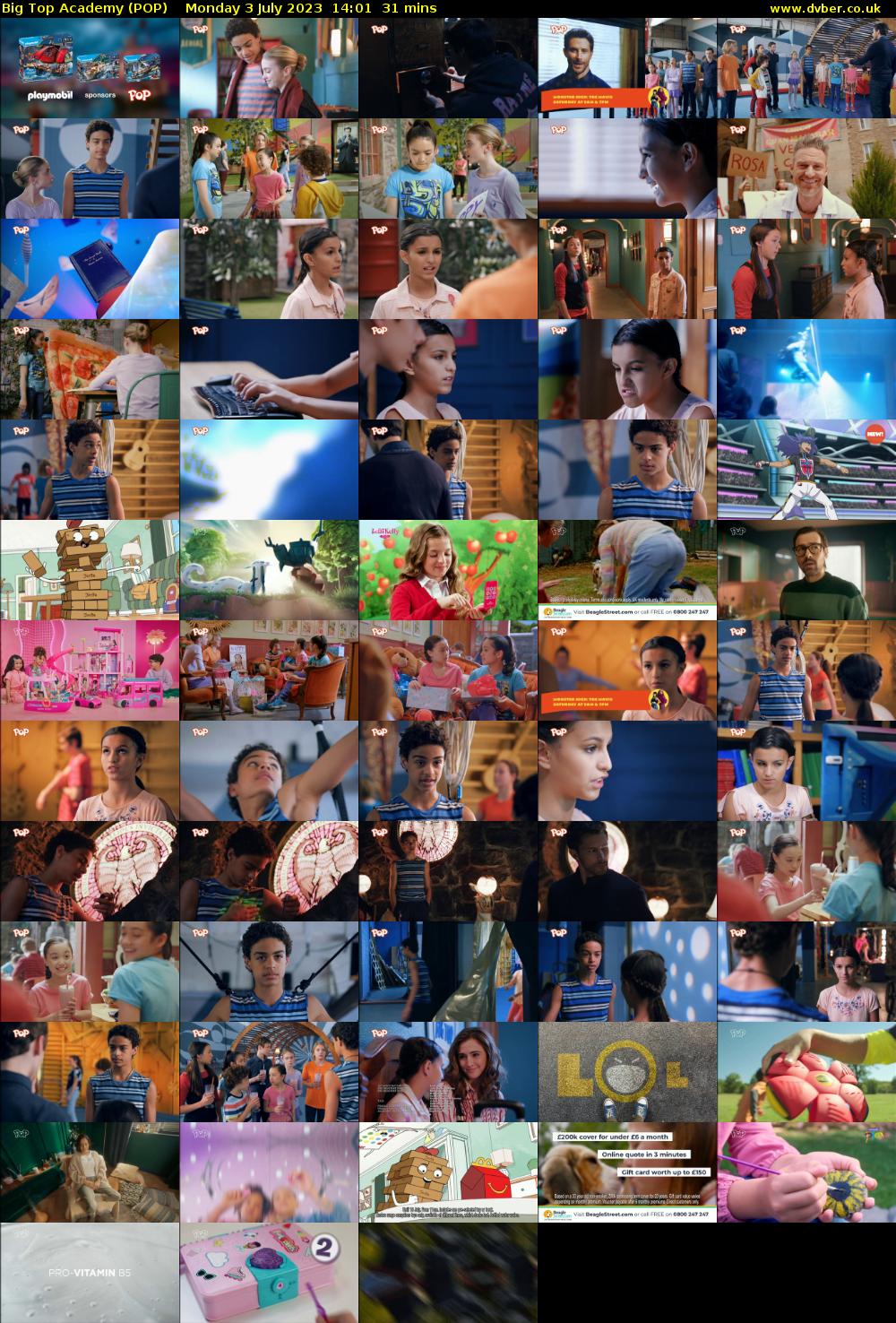 Big Top Academy (POP) Monday 3 July 2023 14:01 - 14:32