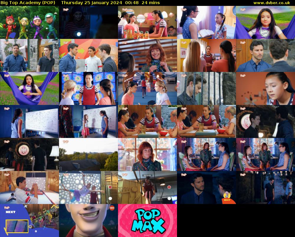 Big Top Academy (POP) Thursday 25 January 2024 00:48 - 01:12