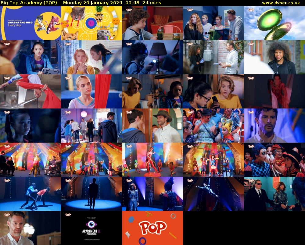 Big Top Academy (POP) Monday 29 January 2024 00:48 - 01:12