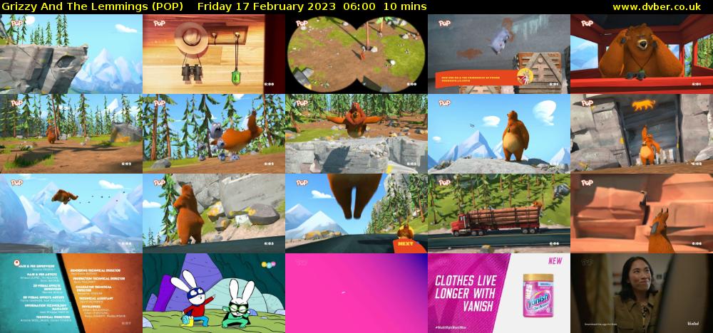 Grizzy And The Lemmings (POP) Friday 17 February 2023 06:00 - 06:10