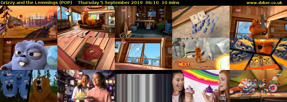Grizzy and the Lemmings (POP) Thursday 5 September 2019 06:10 - 06:20