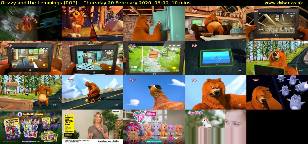 Grizzy and the Lemmings (POP) Thursday 20 February 2020 06:00 - 06:10