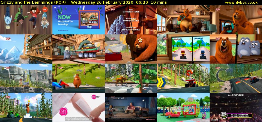 Grizzy and the Lemmings (POP) Wednesday 26 February 2020 06:20 - 06:30