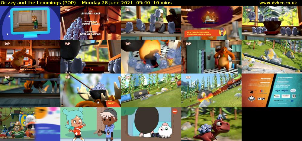 Grizzy and the Lemmings (POP) Monday 28 June 2021 05:40 - 05:50
