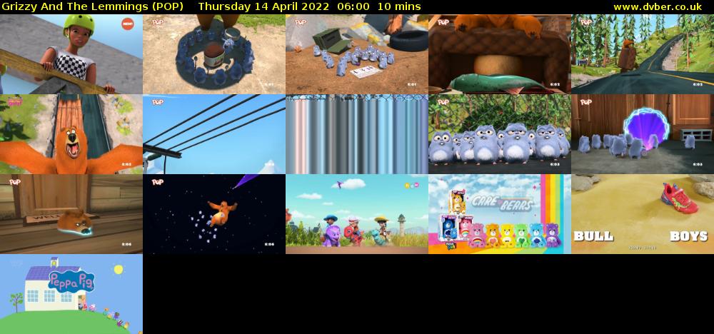 Grizzy and the Lemmings (POP) Thursday 14 April 2022 06:00 - 06:10
