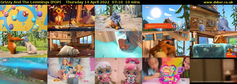 Grizzy and the Lemmings (POP) Thursday 14 April 2022 07:10 - 07:20