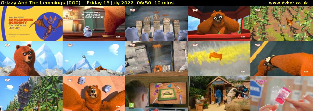 Grizzy and the Lemmings (POP) Friday 15 July 2022 06:50 - 07:00
