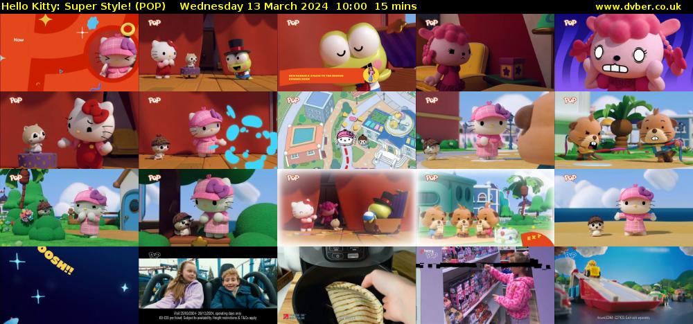 Hello Kitty: Super Style! (POP) Wednesday 13 March 2024 10:00 - 10:15