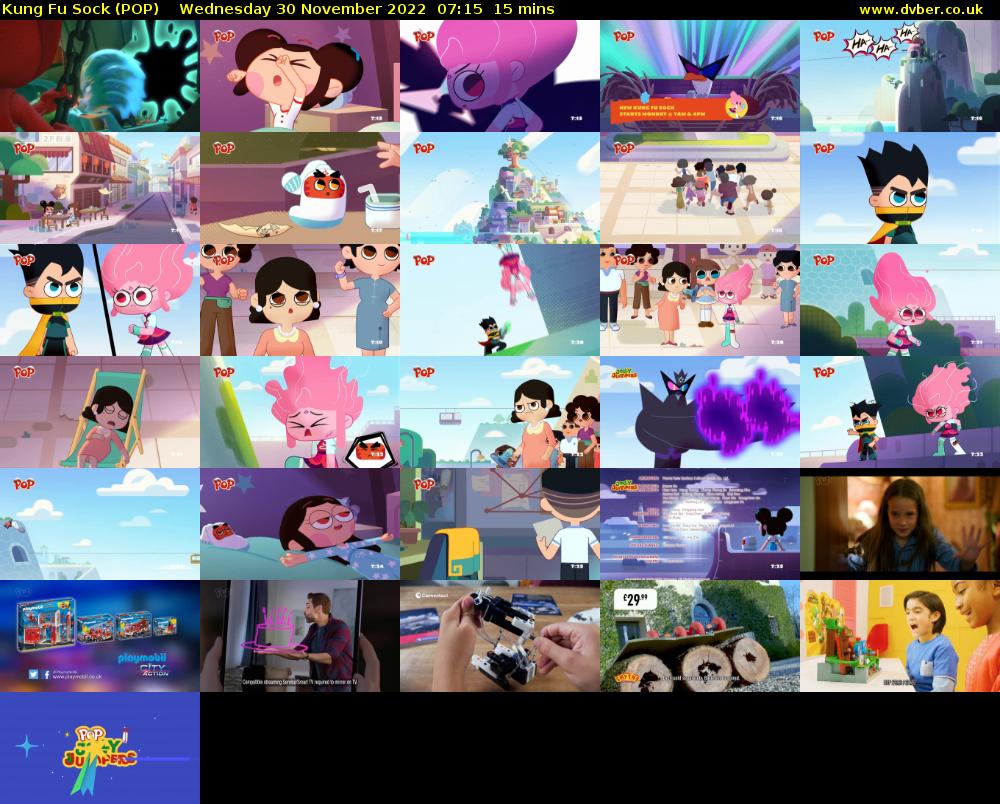 Kung Fu Sock (POP) Wednesday 30 November 2022 07:15 - 07:30