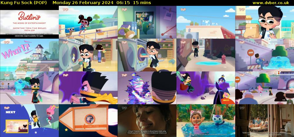 Kung Fu Sock (POP) Monday 26 February 2024 06:15 - 06:30