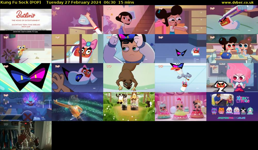 Kung Fu Sock (POP) Tuesday 27 February 2024 06:30 - 06:45