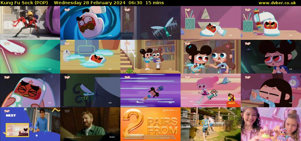 Kung Fu Sock (POP) Wednesday 28 February 2024 06:30 - 06:45