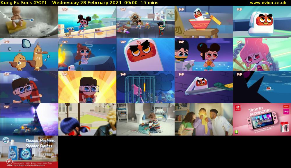 Kung Fu Sock (POP) Wednesday 28 February 2024 09:00 - 09:15