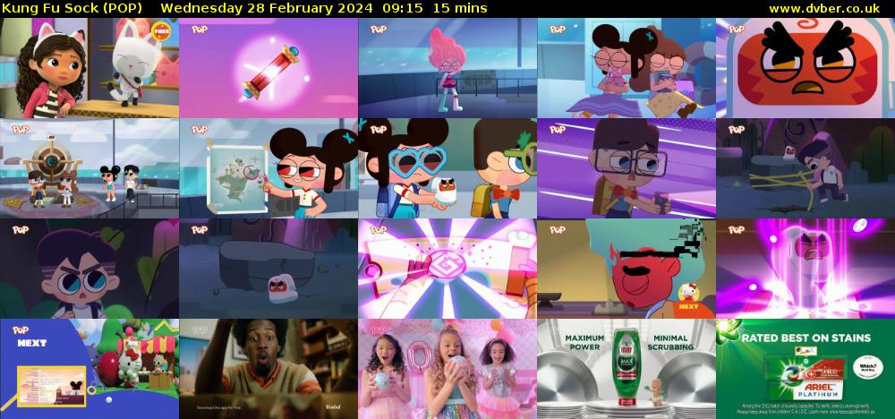 Kung Fu Sock (POP) Wednesday 28 February 2024 09:15 - 09:30