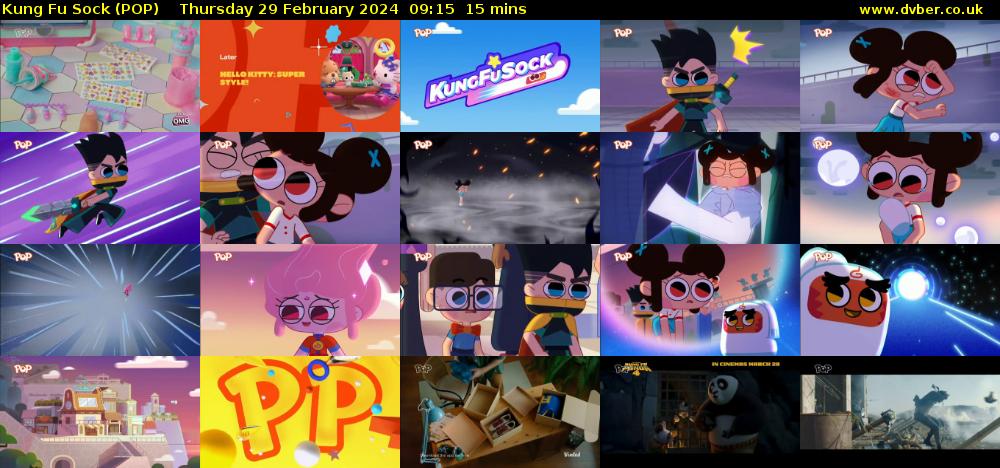 Kung Fu Sock (POP) Thursday 29 February 2024 09:15 - 09:30