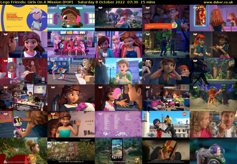 Lego Friends: Girls On A Mission (POP) Saturday 8 October 2022 07:30 - 07:45