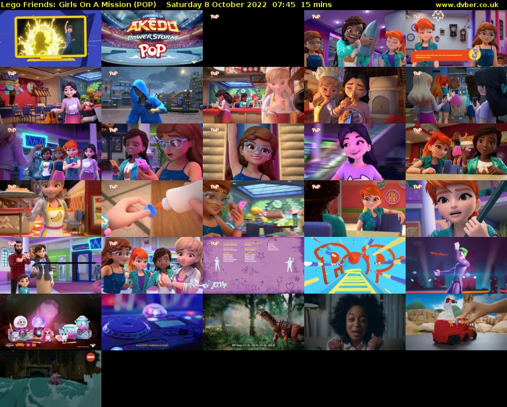 Lego Friends: Girls On A Mission (POP) Saturday 8 October 2022 07:45 - 08:00