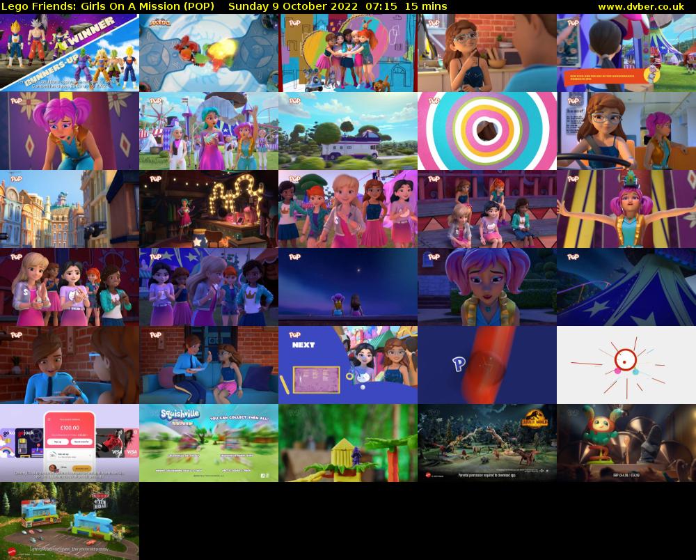 Lego Friends: Girls On A Mission (POP) Sunday 9 October 2022 07:15 - 07:30