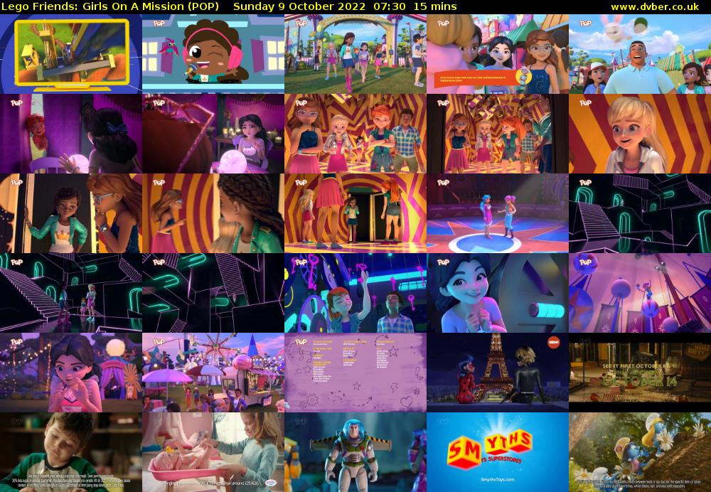 Lego Friends: Girls On A Mission (POP) Sunday 9 October 2022 07:30 - 07:45