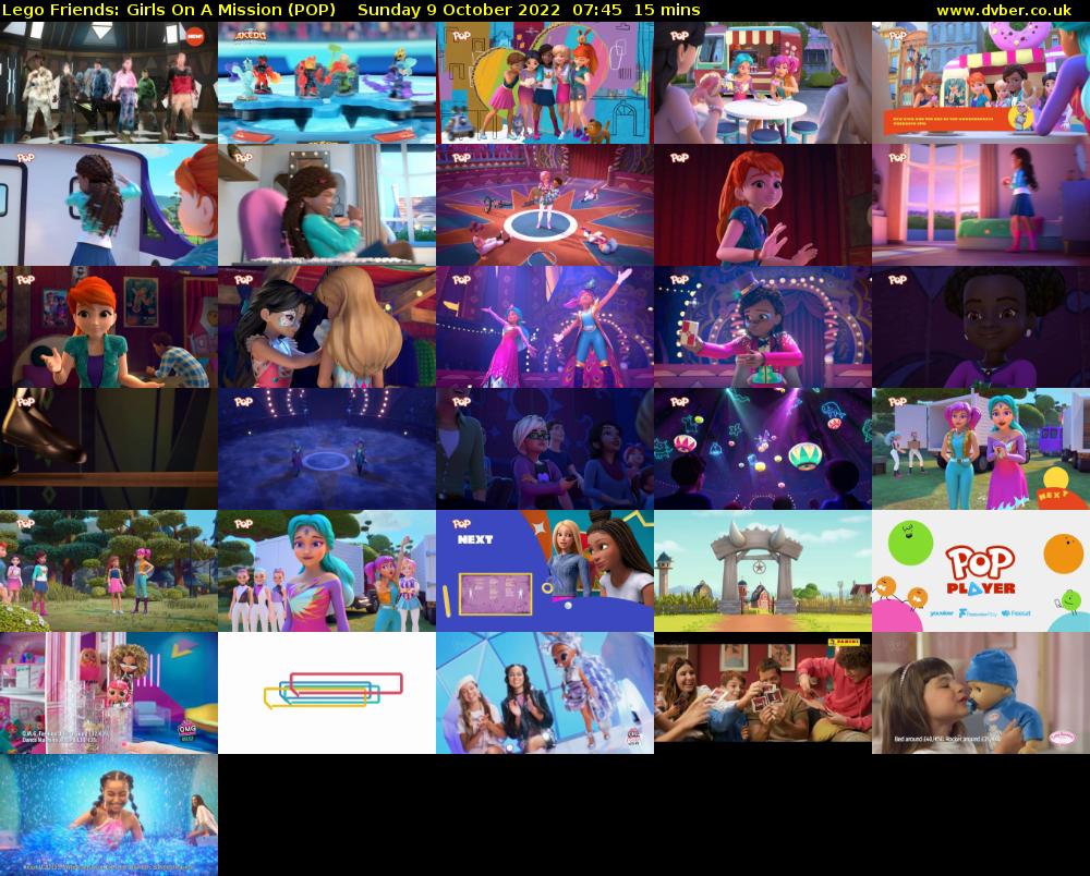 Lego Friends: Girls On A Mission (POP) Sunday 9 October 2022 07:45 - 08:00