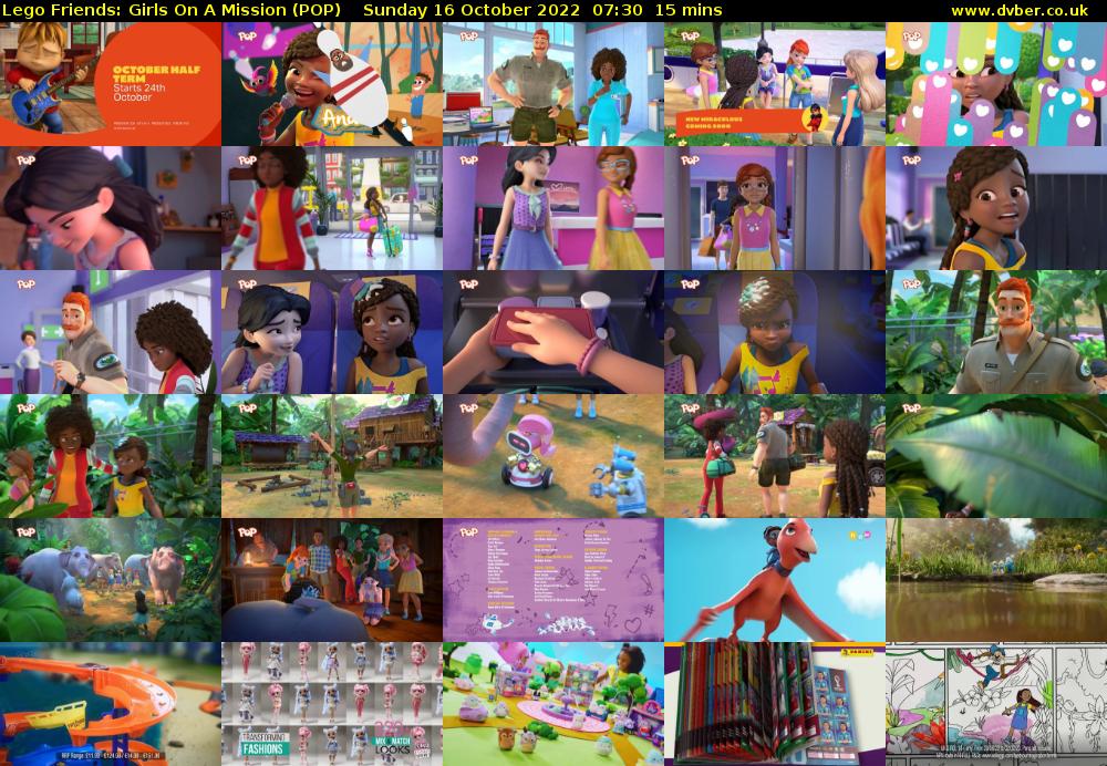 Lego Friends: Girls On A Mission (POP) Sunday 16 October 2022 07:30 - 07:45